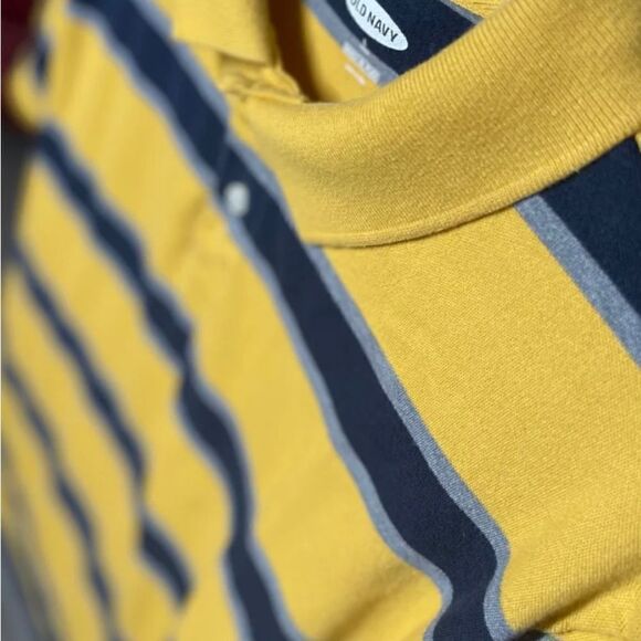 Old Navy Yellow & Blue Stripes Casual Short Sleeve Shirt Men’s Large Tall EPC - Picture 2 of 6